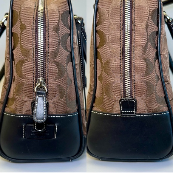 Coach Limited Edition Signature Brown Jacquard Leather Satchel - Picture 10 of 12